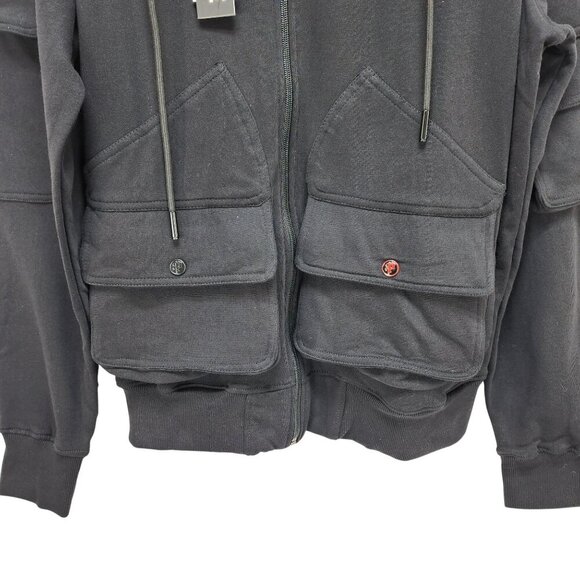 Preme Black  With Multiple Utility Pockets Full-Zip Hoodie Size L - Picture 7 of 14
